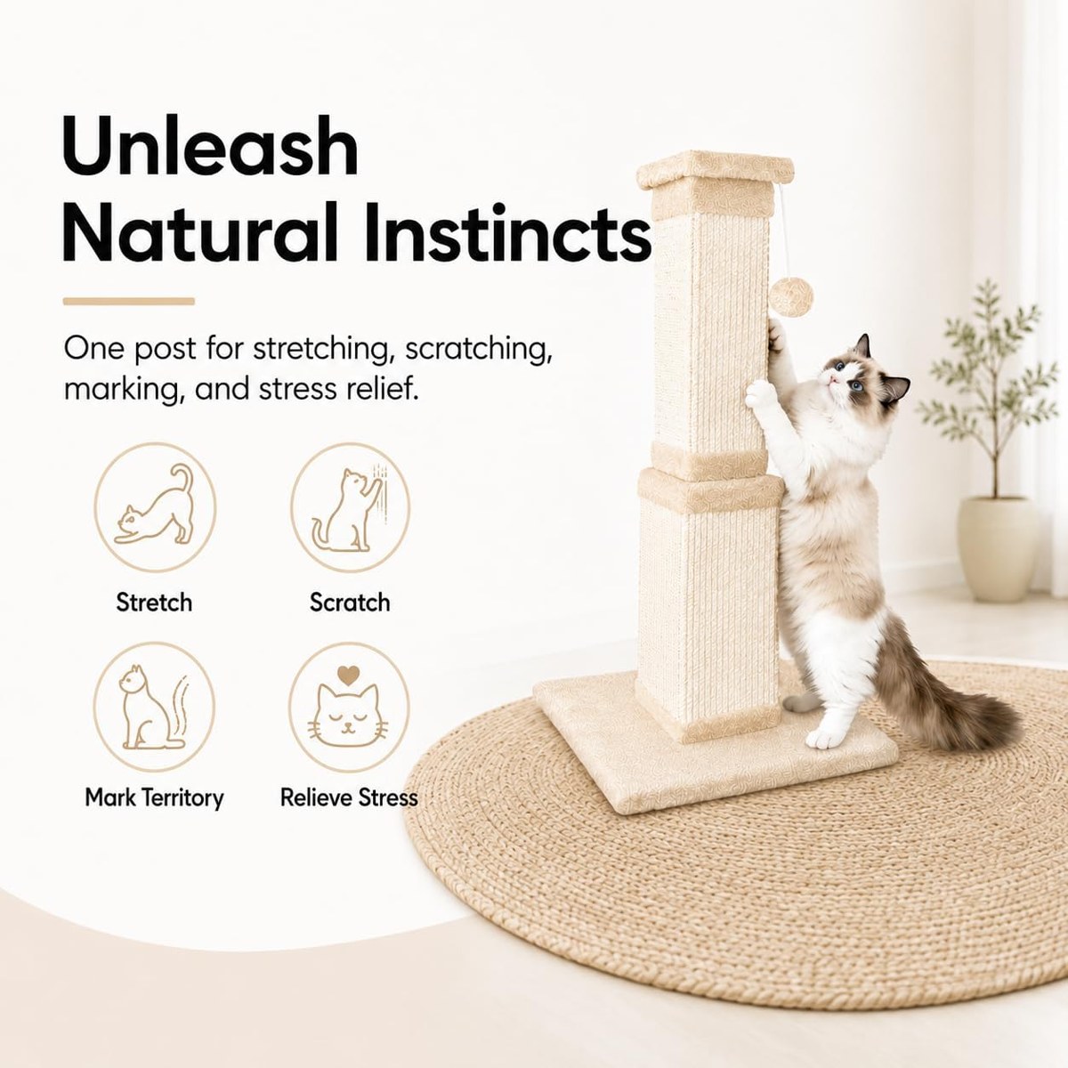 AGYM 32-Inch Sisal Cat Scratching Post — photo 5