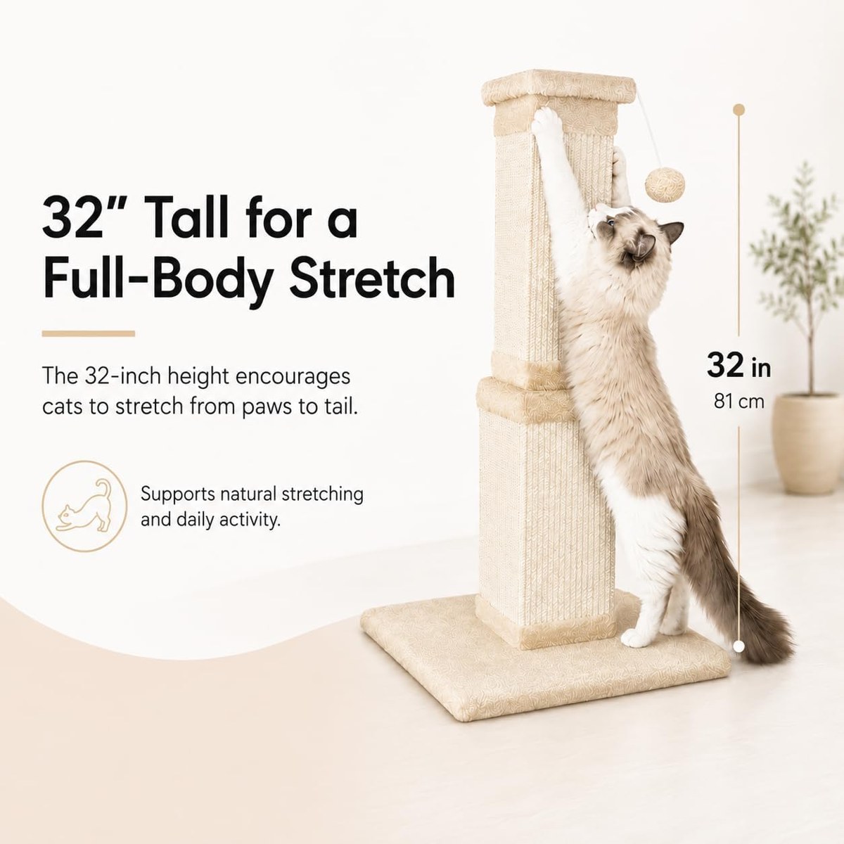 AGYM 32-Inch Sisal Cat Scratching Post — photo 6