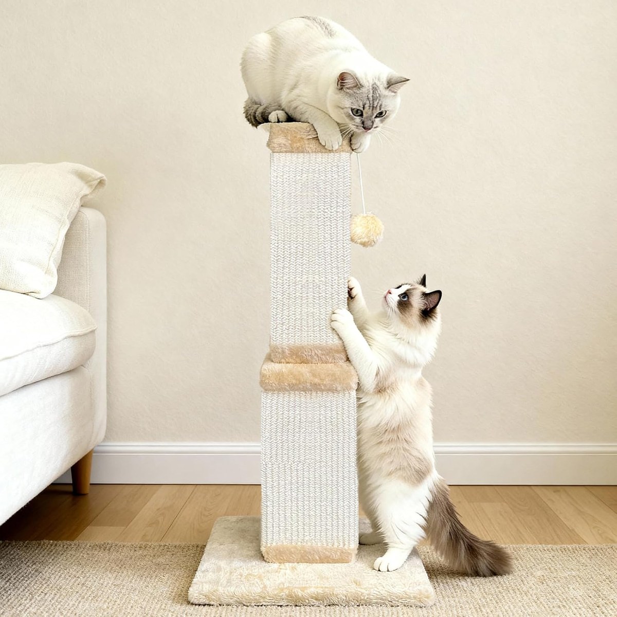 AGYM Sisal Scratching Post and 4 Rope Teasers Bundle — photo 2
