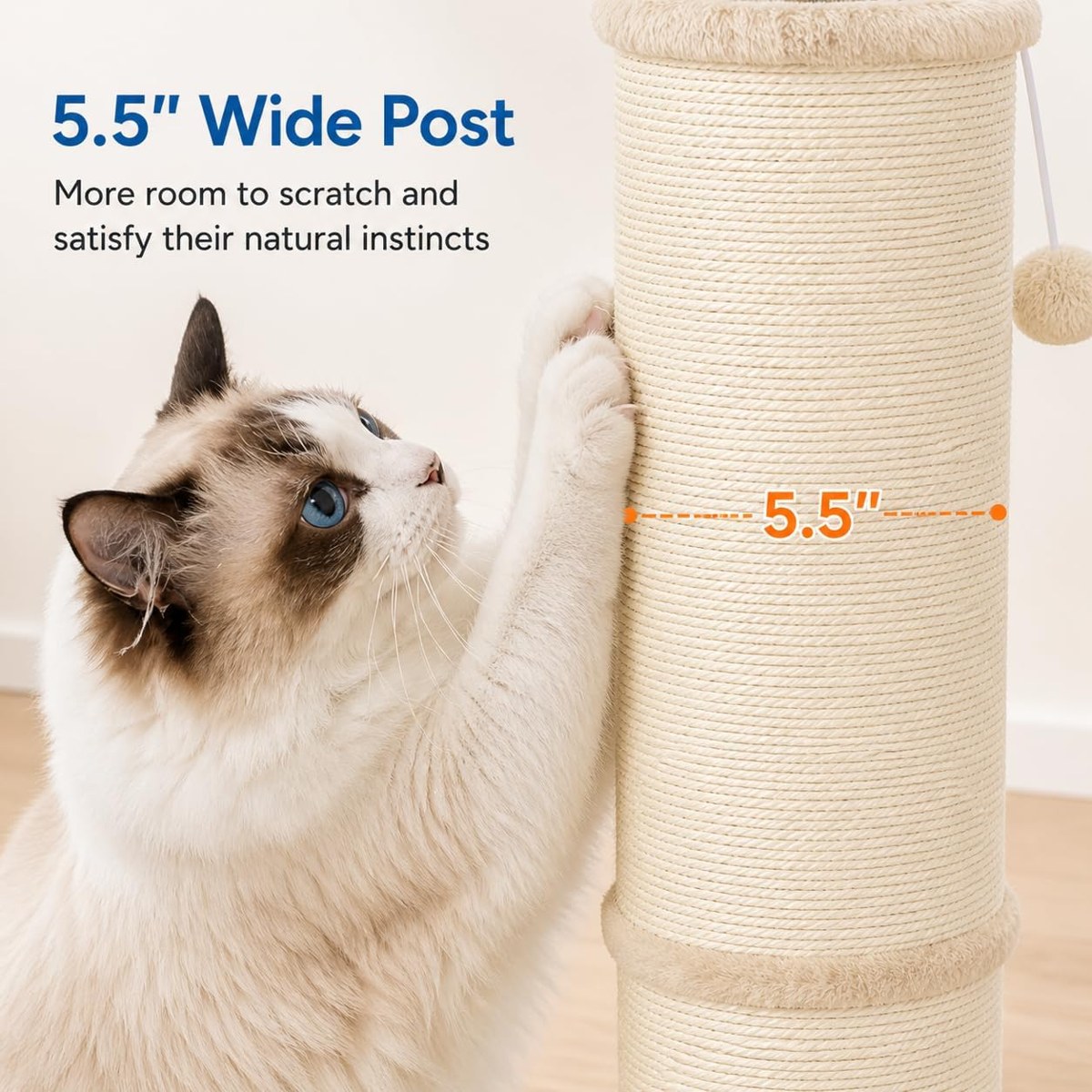 AGYM Thick 5.5-Inch Sisal Scratching Post, 32 Inch — photo 3