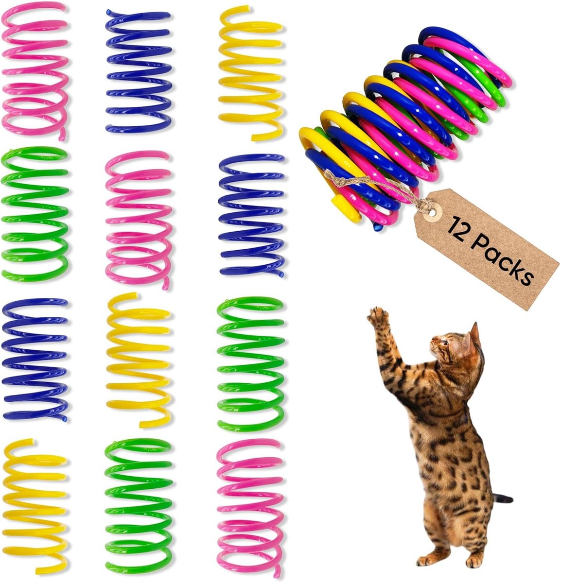 AGYM Wide Neon Cat Springs, 12 Pack
